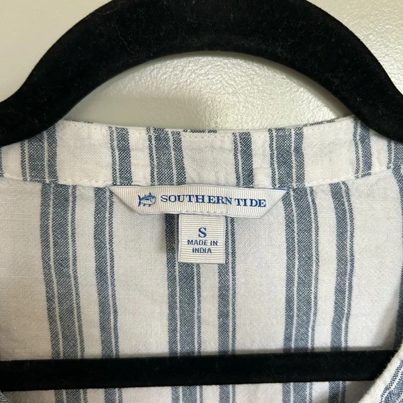 Southern Tide White and Blue Ruffled Sundress - Picture 2 of 4